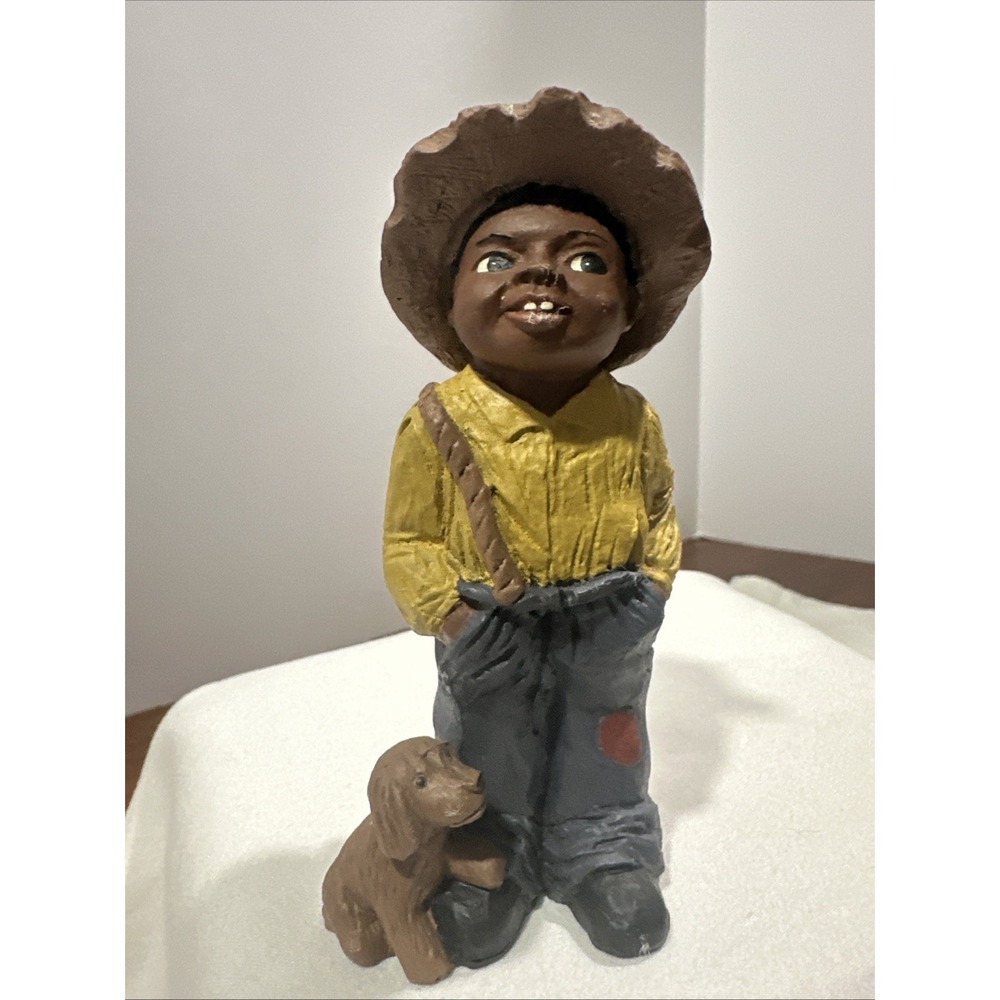 Vintage M. Holcombe Signed 1986 Toby Boy W/dog All Gods Children 4.5/8" #111